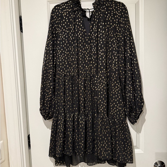 H&M Dresses & Skirts - Black and Gold Polka Dot Dress